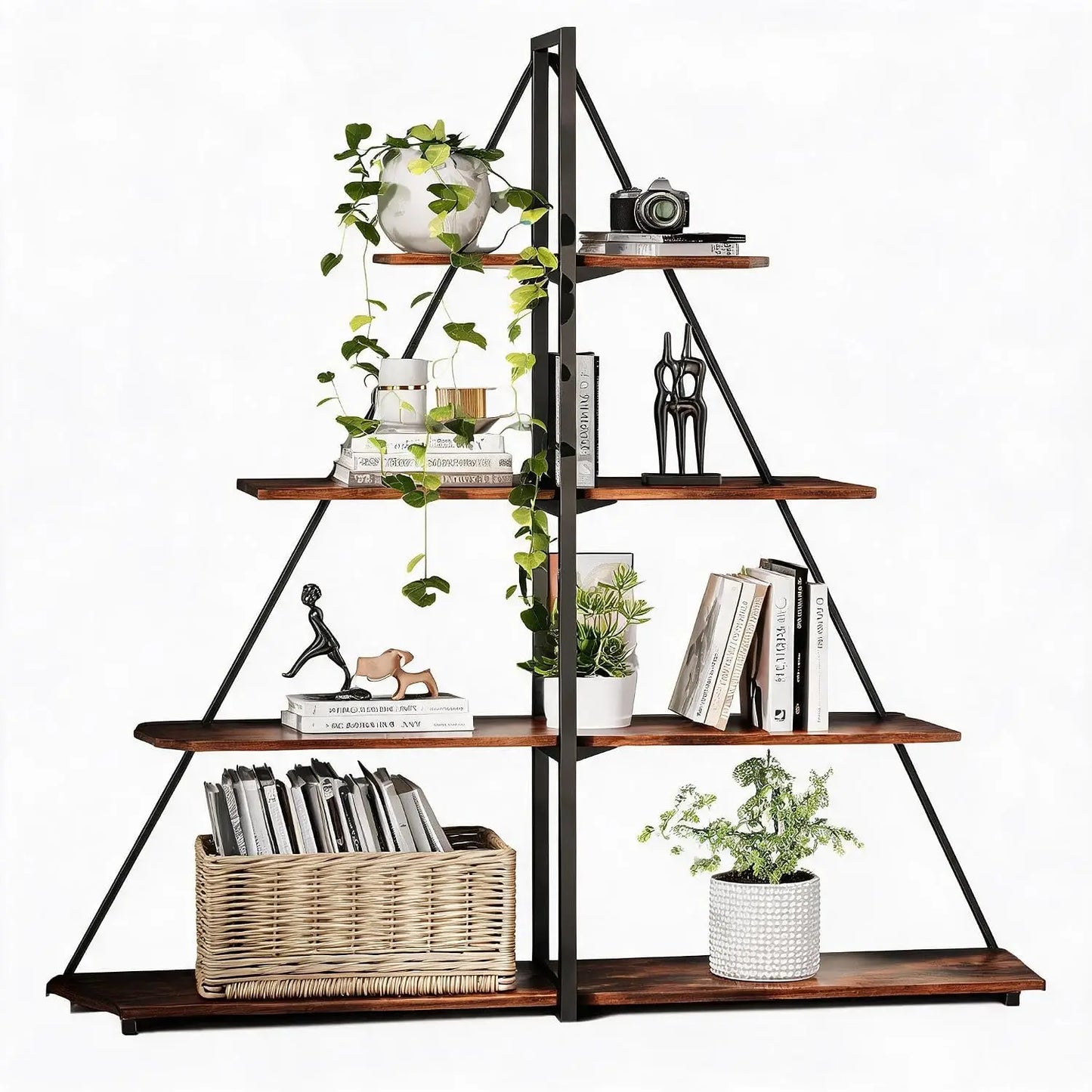 Twister.Ck Steel Frame 4 Tier A-Frame Ladder Shelf