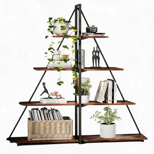 Twister.Ck Steel Frame 4 Tier A-Frame Ladder Shelf