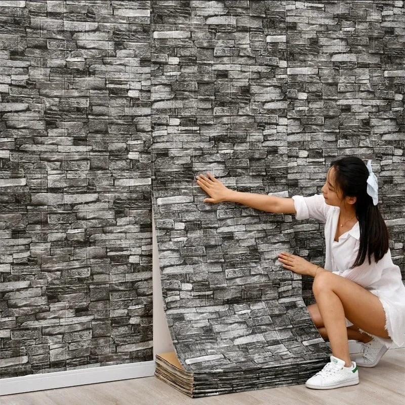 Brick 3D Foam Wall Sticker Self-Adhesive Wallpaper Living Room