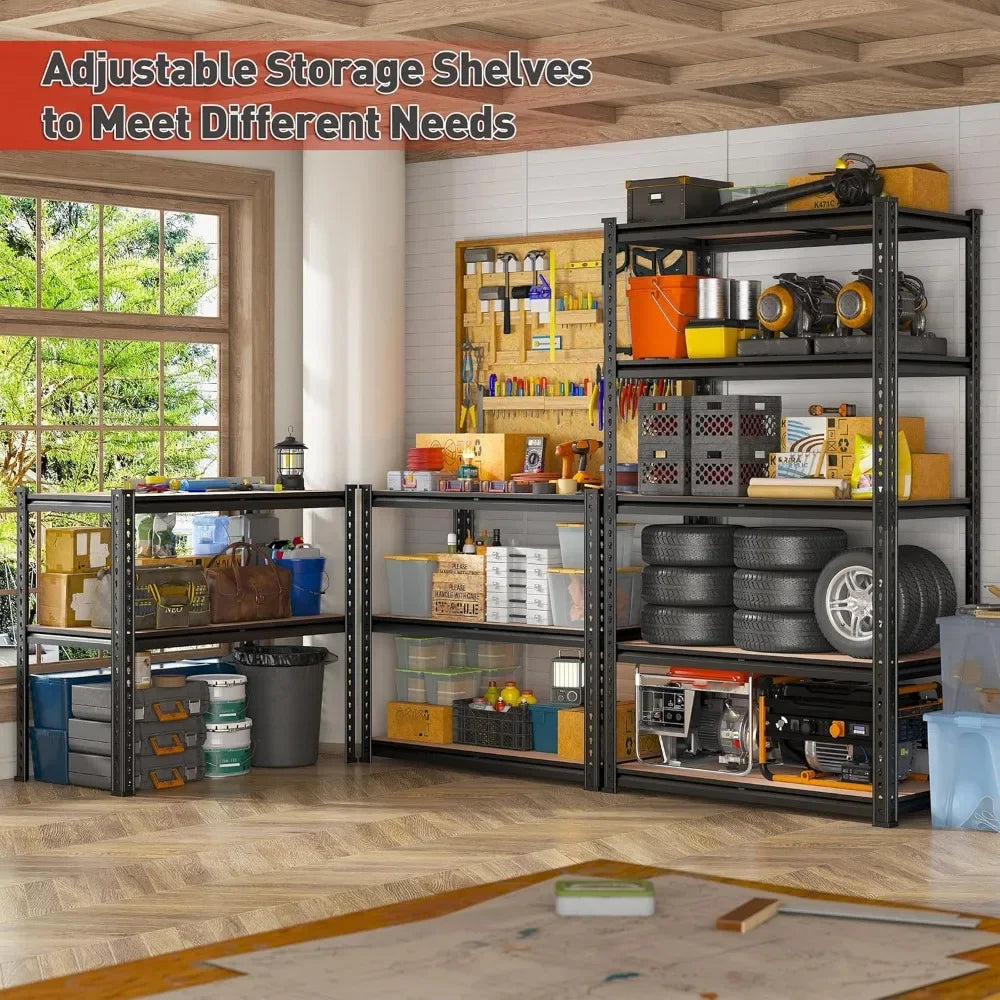 HOME.2020LBS Storage Shelves 5 Tier Garage Shelving Heavy Duty,  72" H x 35.55" W x 16" D, Black