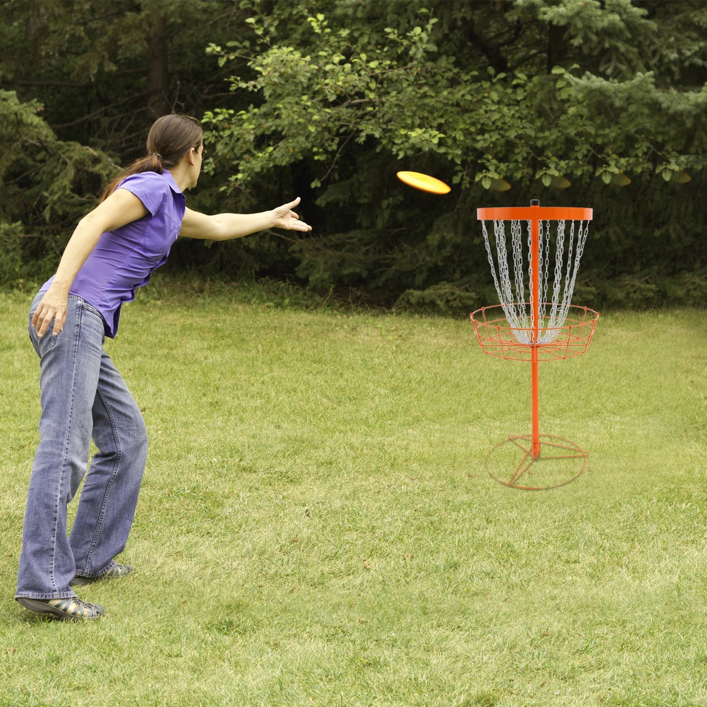 Disc Golf Basket Disc Golf Training Stand 24 Chain Portable Disc Golf Target for Golf Game Flying Disc Camping Outdoor