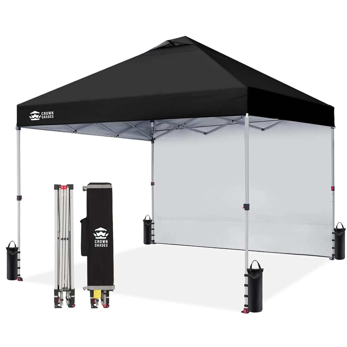 10x10 Ft Pop-up Awning with One Side Wall - One-click Setup Beach Tent - Outdoor Awning for Events and Parties, Customizable.