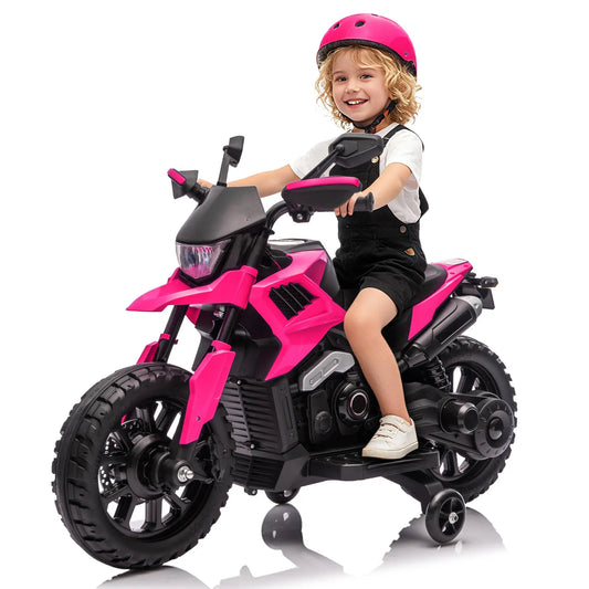 HiMISS Kids Electric Ride On Motorcycle With Training Wheels