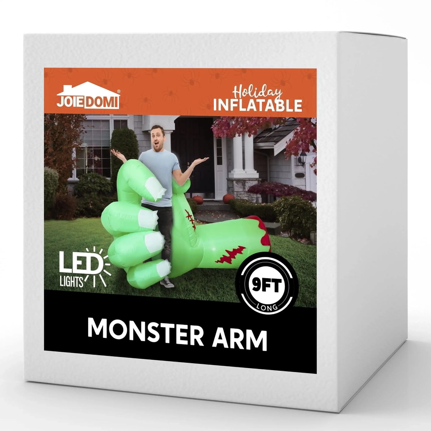 Joyfy 9Ft LED Scary Green Broken Zombie Hand Inflation