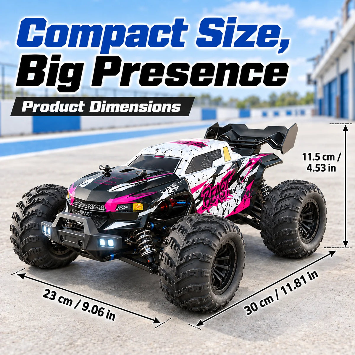 ZNLYRION Brushless 4WD RC Monster Truck with LED Headlights