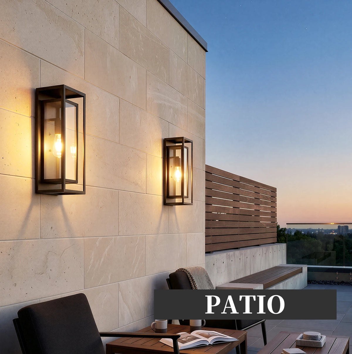ARLGSITE Waterproof Exterior Wall Lantern With Tempered Glass For Porch