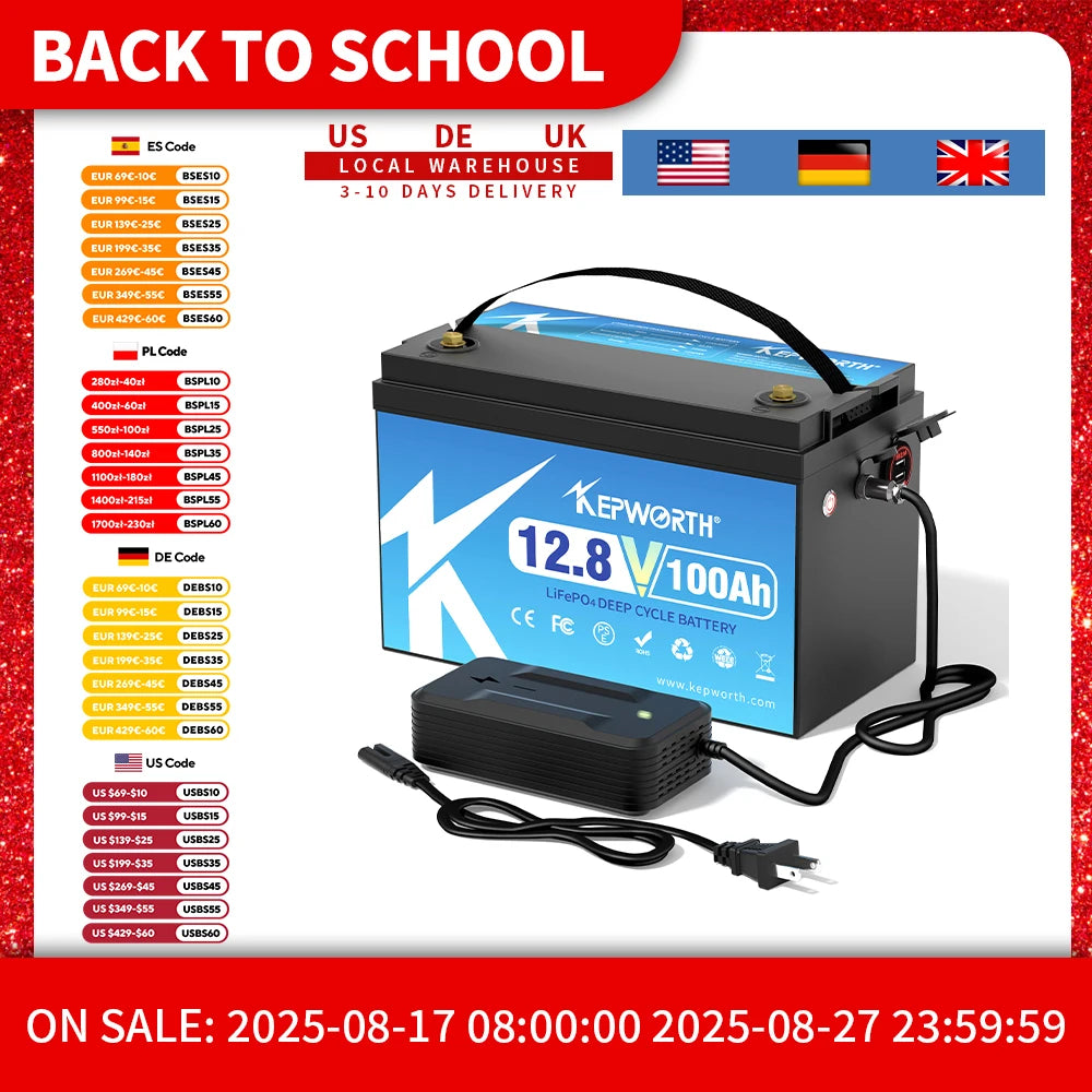 Kepworth 12V 100Ah LiFePO4 Battery With Upgraded BMS