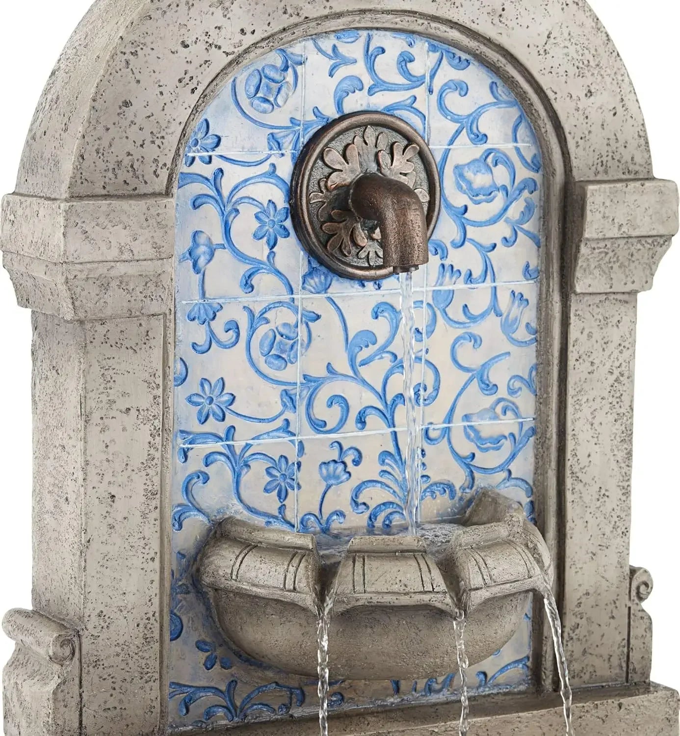 BestsellerBestsellerManhasset 30 1/4" High Large Italian Outdoor Decor Blue Faux Stone Floor Fountain Standing Waterfall Tiered