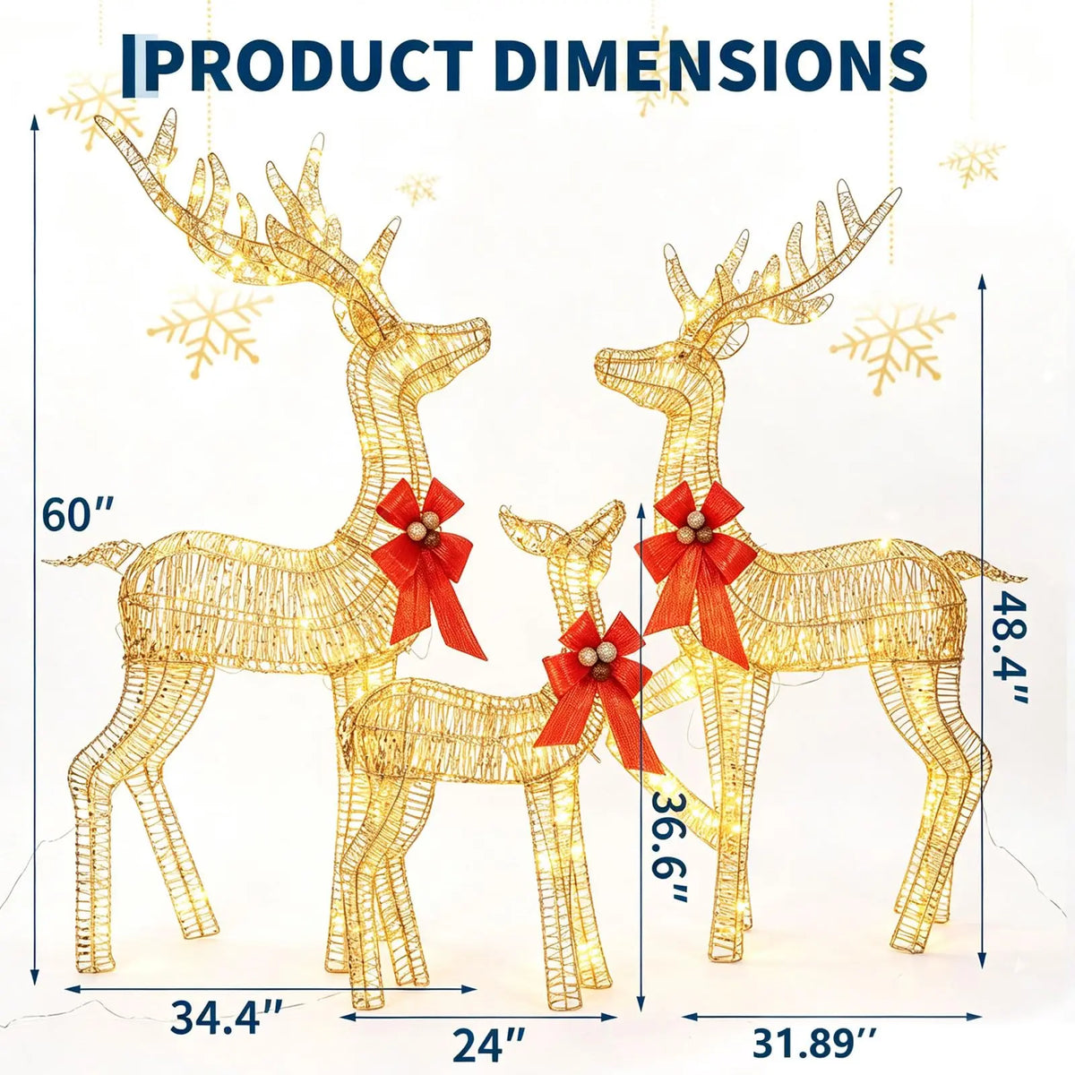 HiMISS Christmas Deer Family Outdoor Led Yard Garden Decor