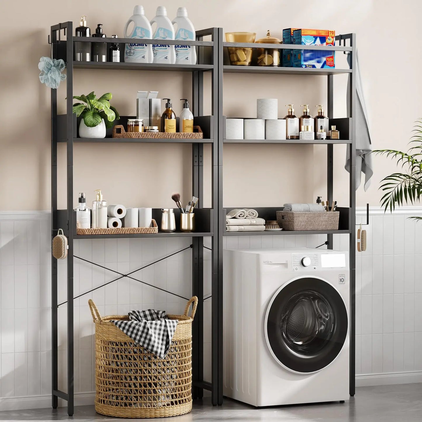 HiMISS 3 Tier Over Toilet Storage Rack Bathroom Wood Organizer