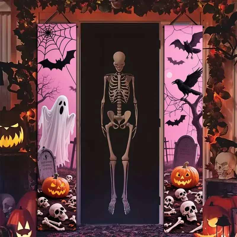 New Halloween Couplets, Ghost Festival Banners, Outdoor Courtyard Festive Event Party Atmosphere Background Decorations