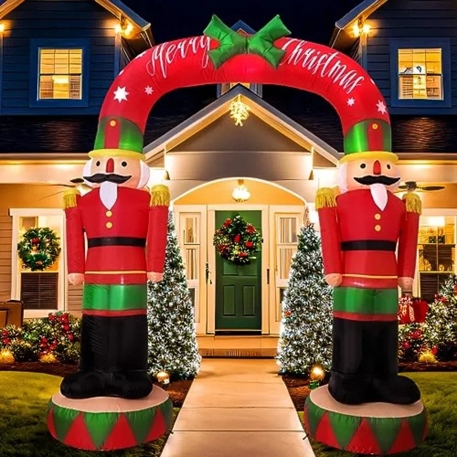 Nutcracker Soldier Inflatable Archway With Christmas LED Lights