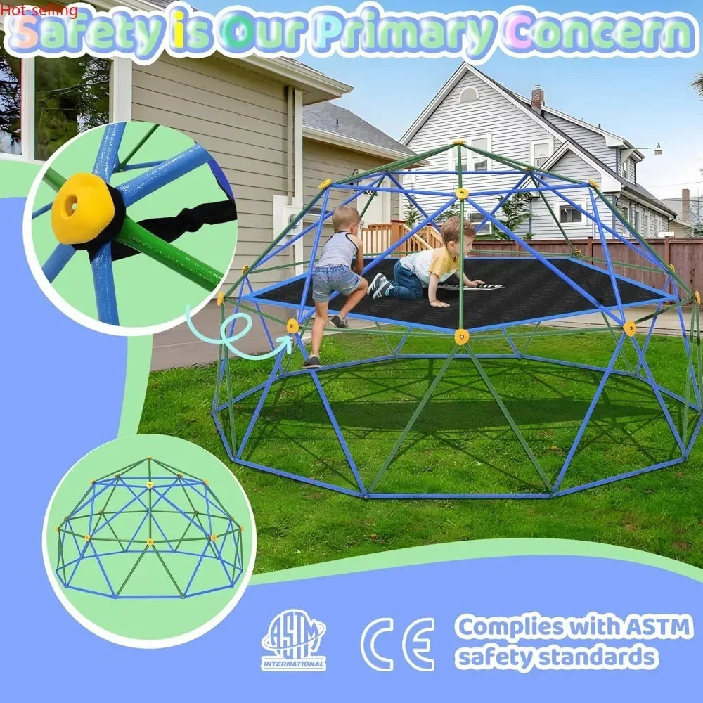 BestsellerGardenature 10FT Climbing Dome with Hammock, Outdoor Jungle Gym for Kids, Geometric Dome Climber Supporting 880 Lbs An