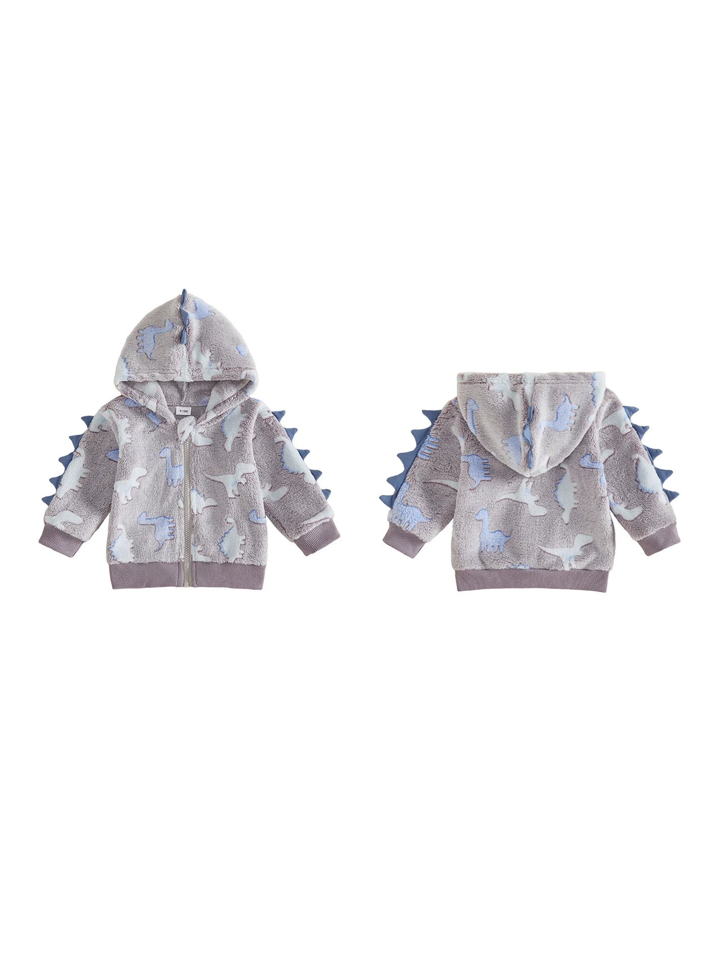 Print Warm Zipper Fall Warm Dinosaur-Print Hooded-Dinosaur-Print Jacket Hooded Fall-Warm Hooded-Dinosaur