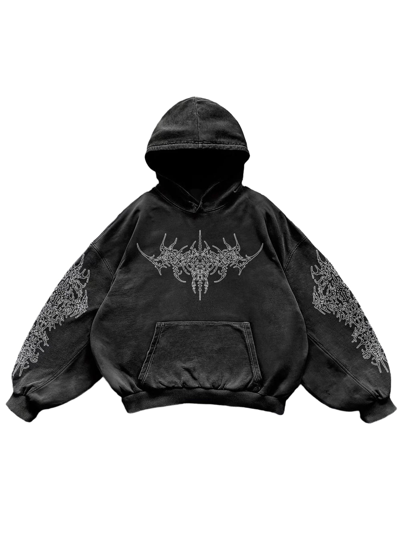 Casual Dark Angel Print Hoodie Unisex Harajuku Y2K Streetwear Style