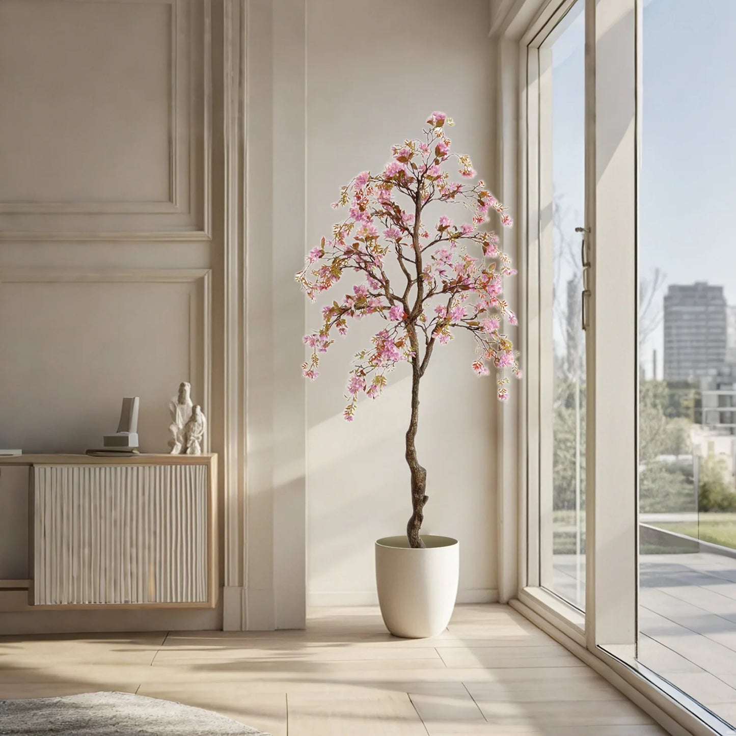 HiMISSCN Realistic Potted Silk Begonia Tree With Lifelike Leaves