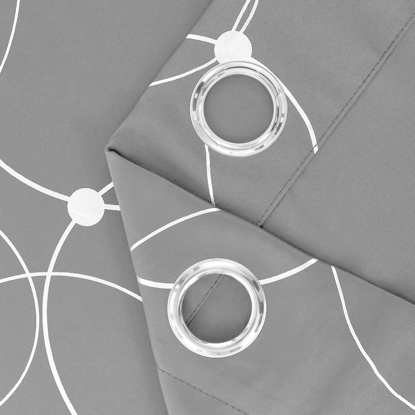 Blackout Curtains With Circle And Dot Foil Print