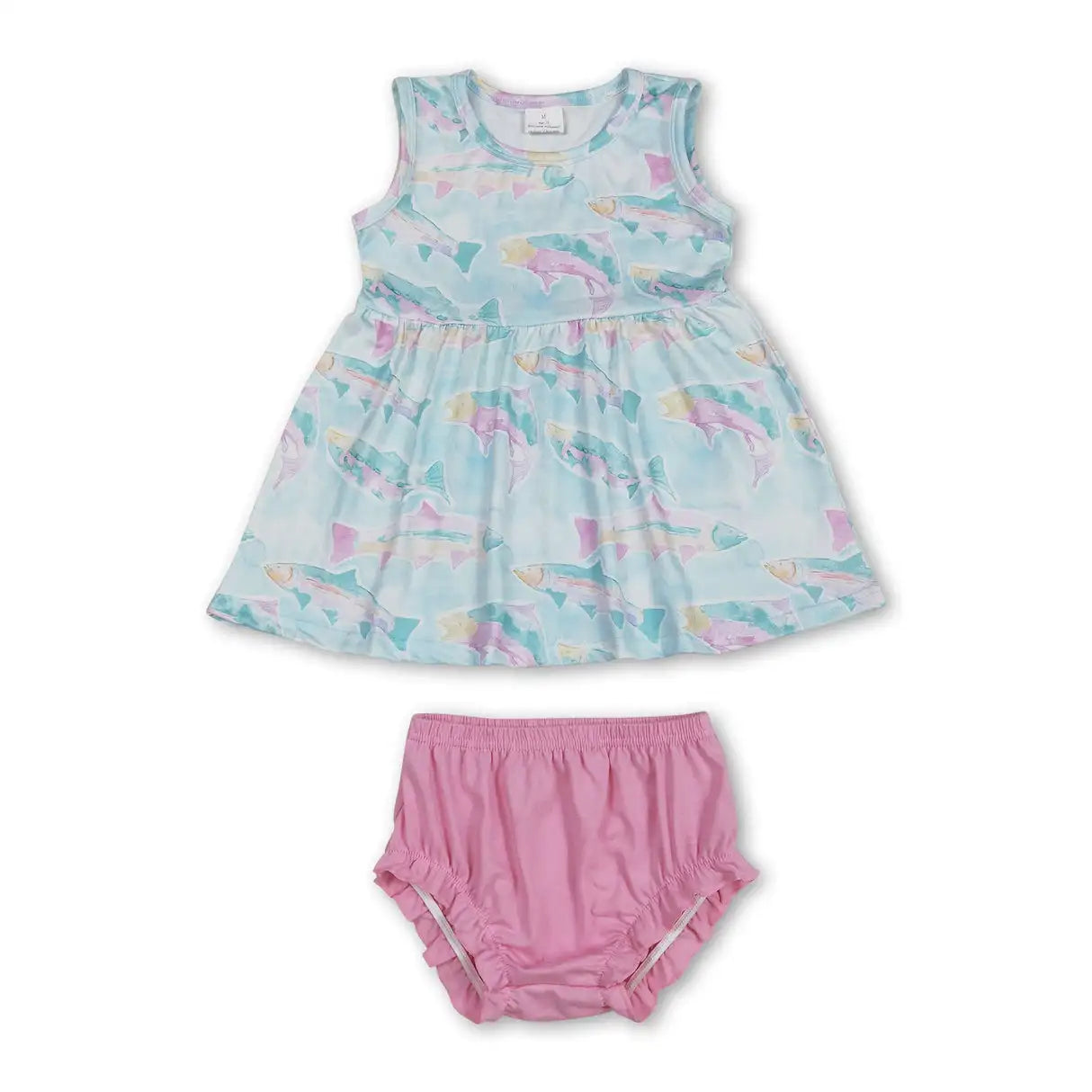 Sibling Baby Girls Flowers Tunic Top Bummies Outfits Sets