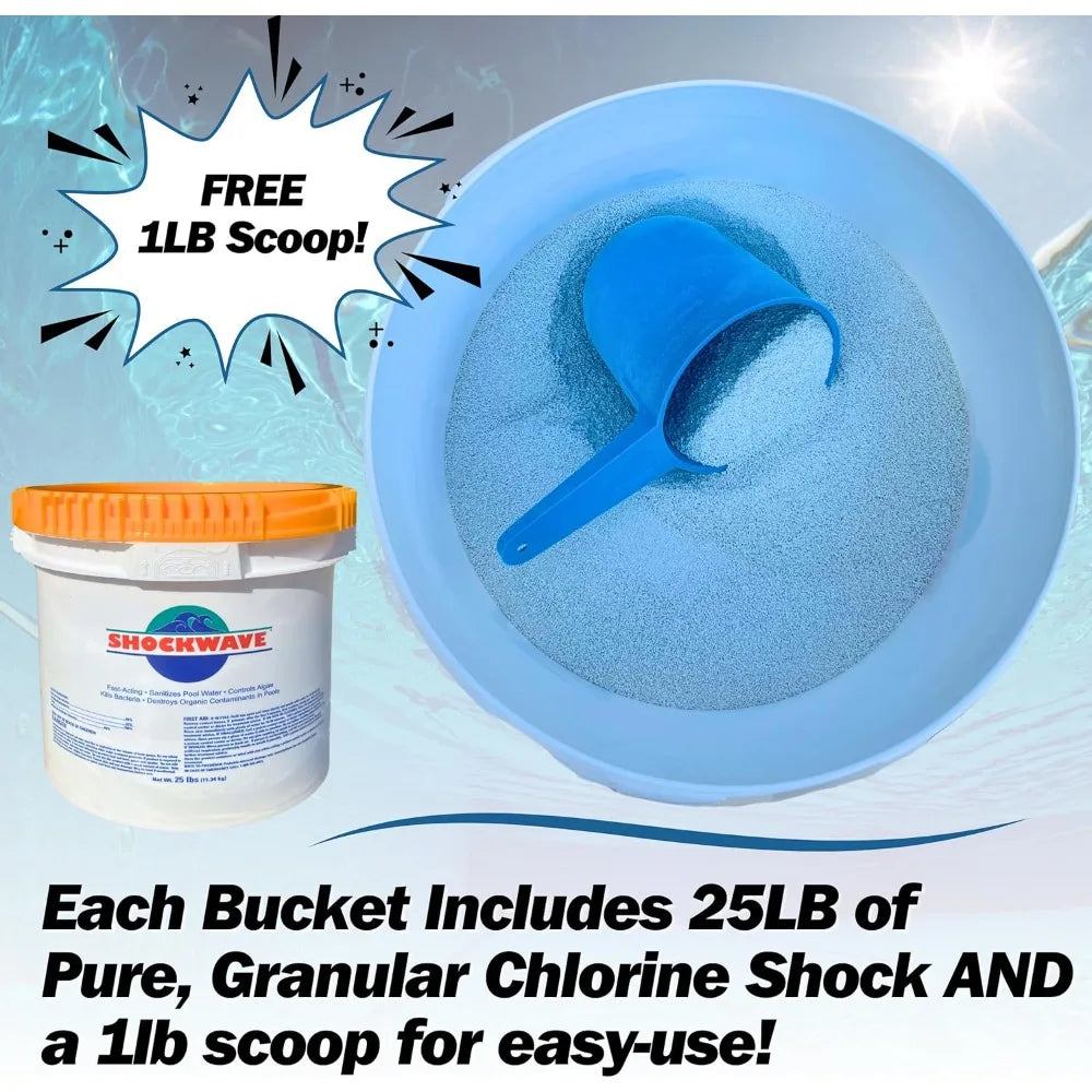 HOME.Super Shockwave Pool Shock – 73% Cal-Hypo Granular Sanitizer for Crystal Clear Water