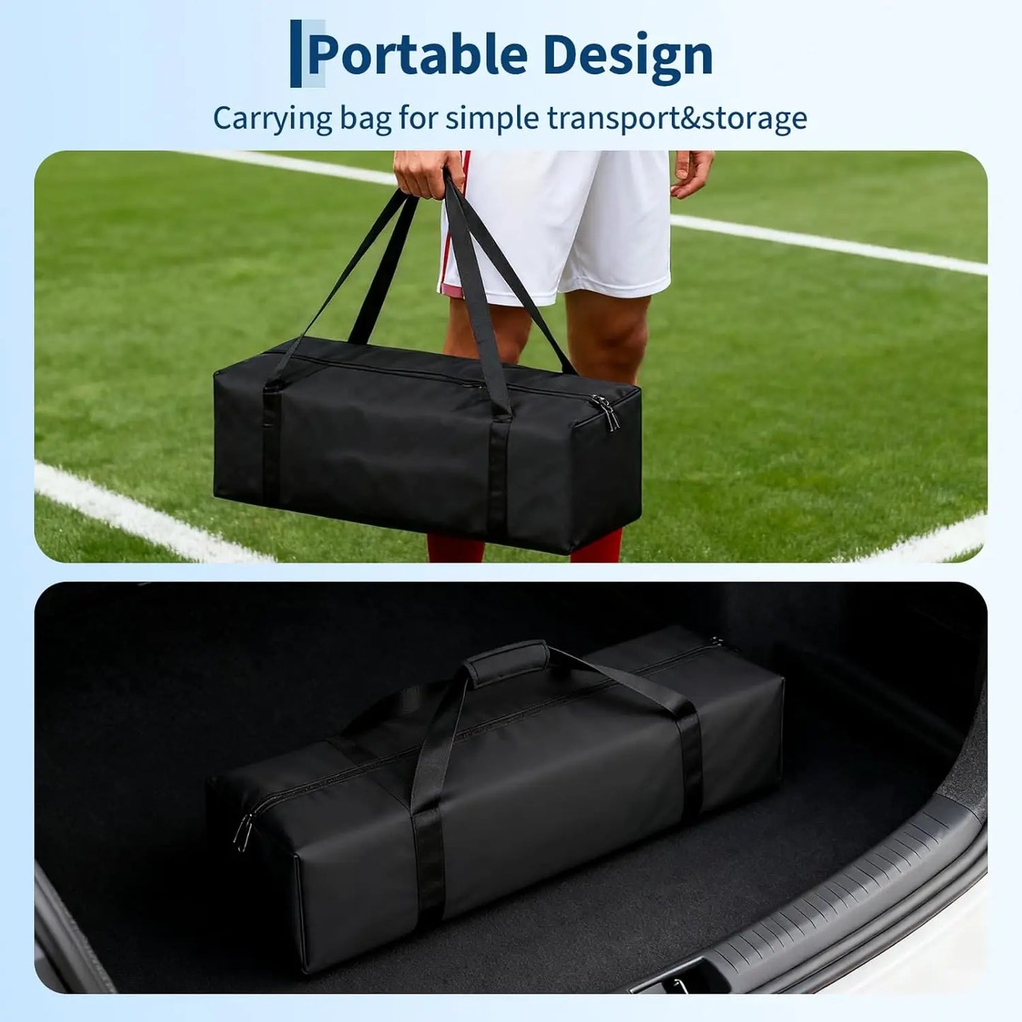 HiMISS Portable Soccer Goal With Steel Frame And Ground Stakes
