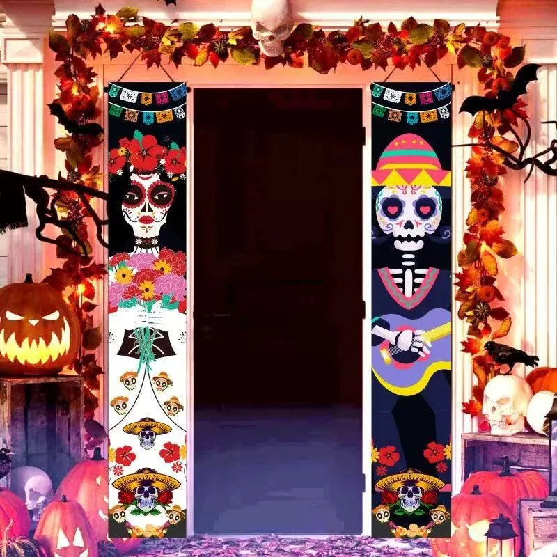 New Halloween Couplets, Ghost Festival Banners, Outdoor Courtyard Festive Event Party Atmosphere Background Decorations