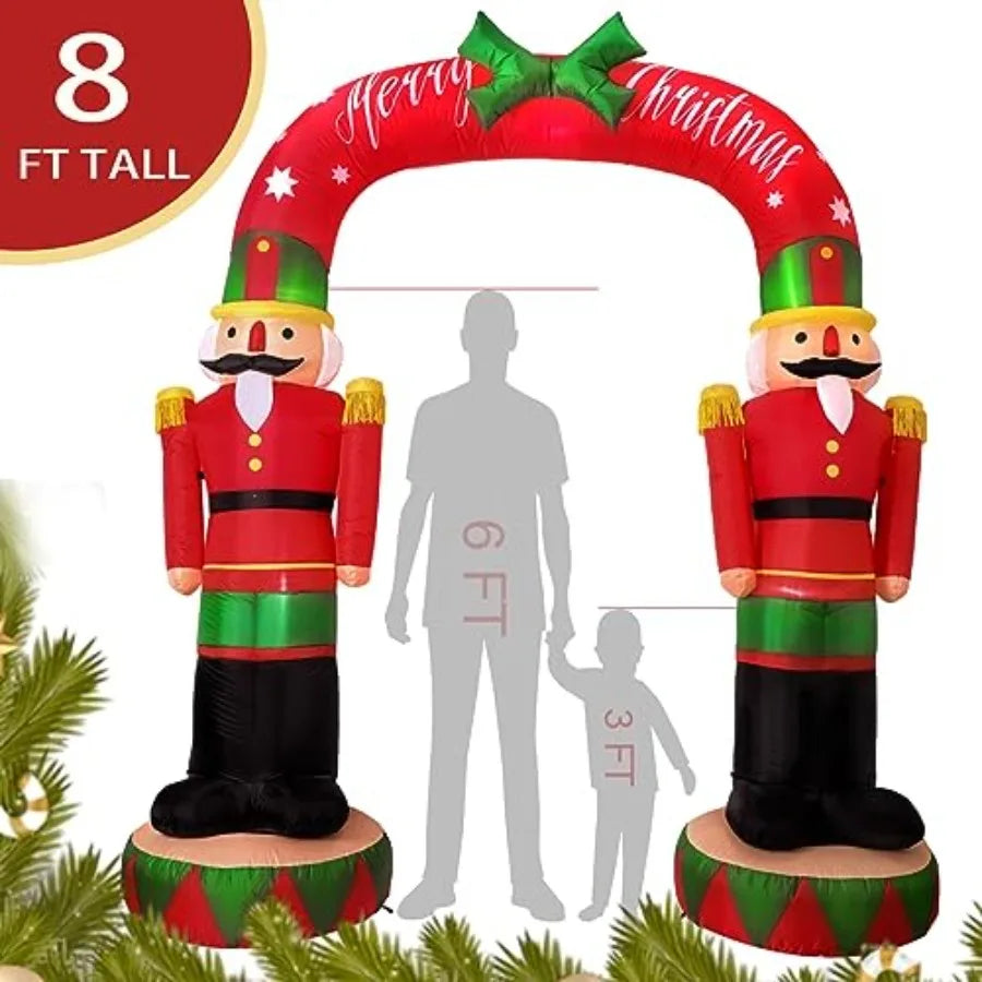 Nutcracker Soldier Inflatable Archway With Christmas LED Lights