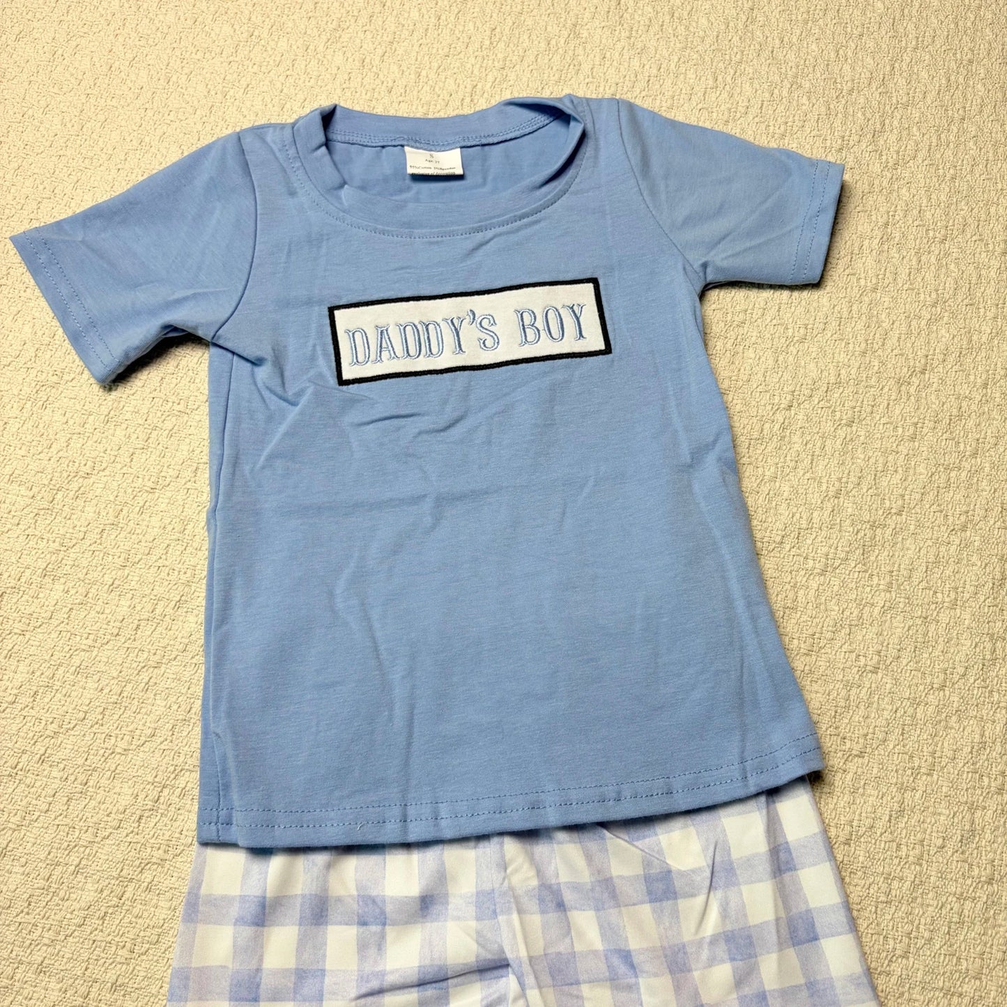 Sibling Baby Boys 'Daddy's Boy' Top And Checkered Shorts Set - Cute And Co-ordinated Outfit for Little Ones