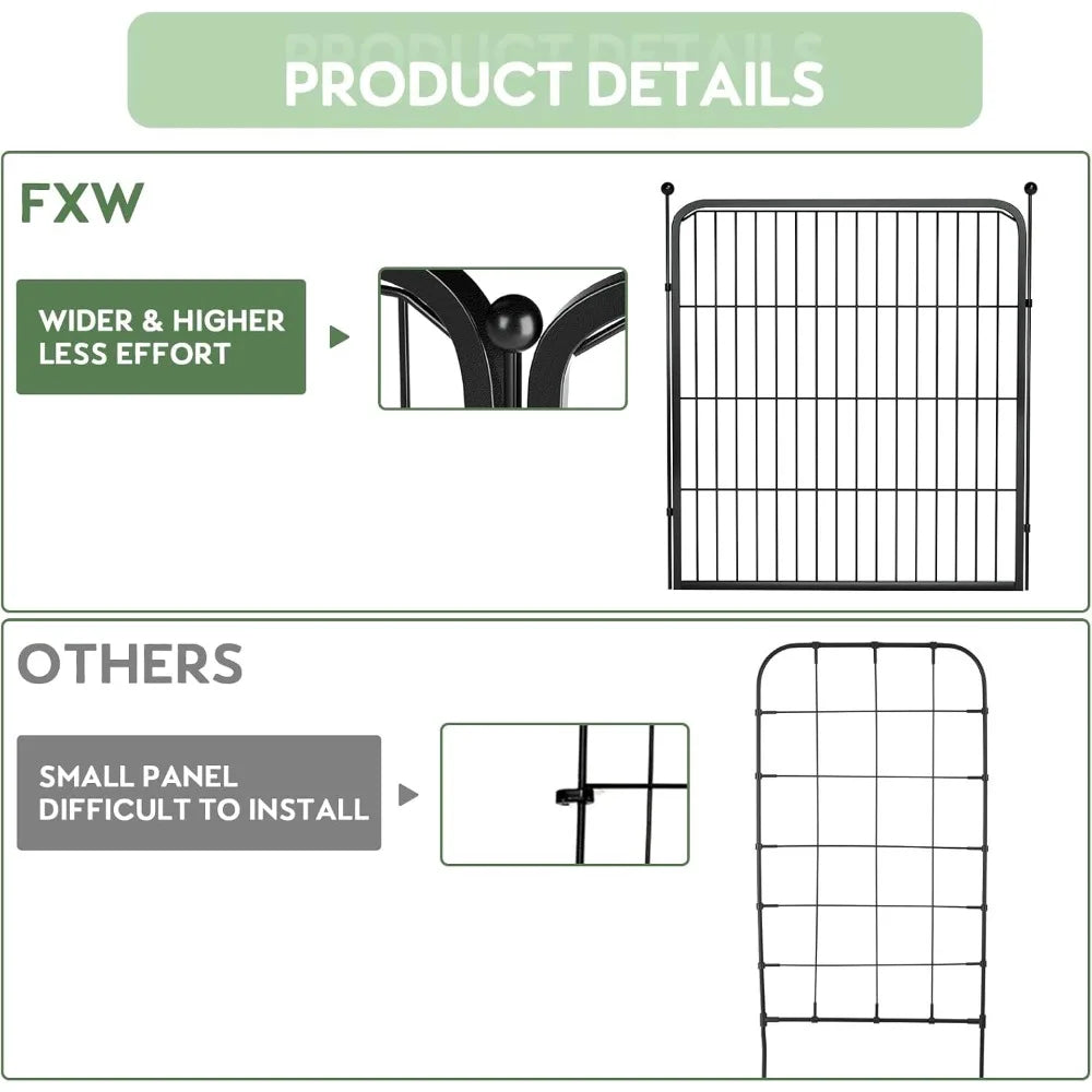 DAFIFY Decorative Iron Garden Fence With Gate Heavy Duty