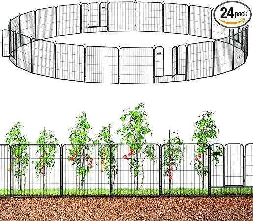 DAFIFY Decorative Iron Garden Fence With Gate Heavy Duty