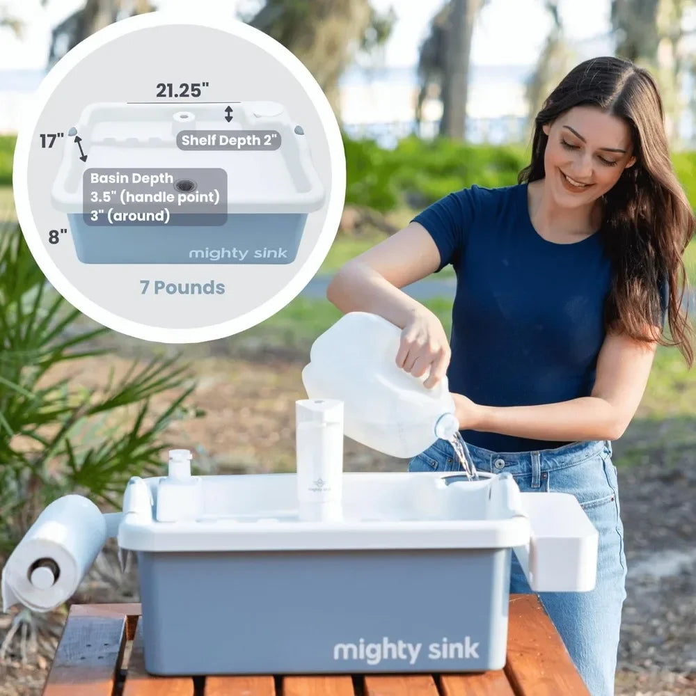 NEW PRODUCT.Patented Wash Station with Electronic Faucet  2 Gallons  Easy Setup  Indoor & Outdoor Use  Ideal for Dishwashing Fas