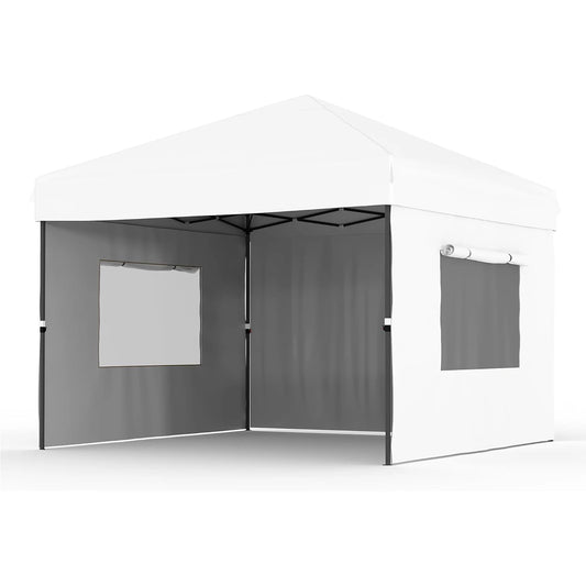 10'x10' Pop Up Canopy Tent with 3 Sidewalls One Push Setup Outdoor Canopy Sun Shade with Carry Bag for Events, Party, Camping