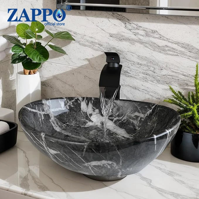 Mekkahla Rectangular Ceramic Vessel Sink With Faucet