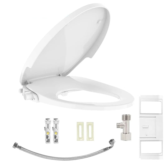 Twister.Ck Premium Non Electric Round Bidet Toilet Seat Dual Nozzle