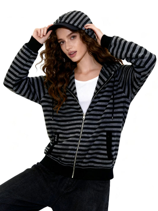 HiriginCN Women Lightweight Zip Up Hoodie With Pockets And Drawstring