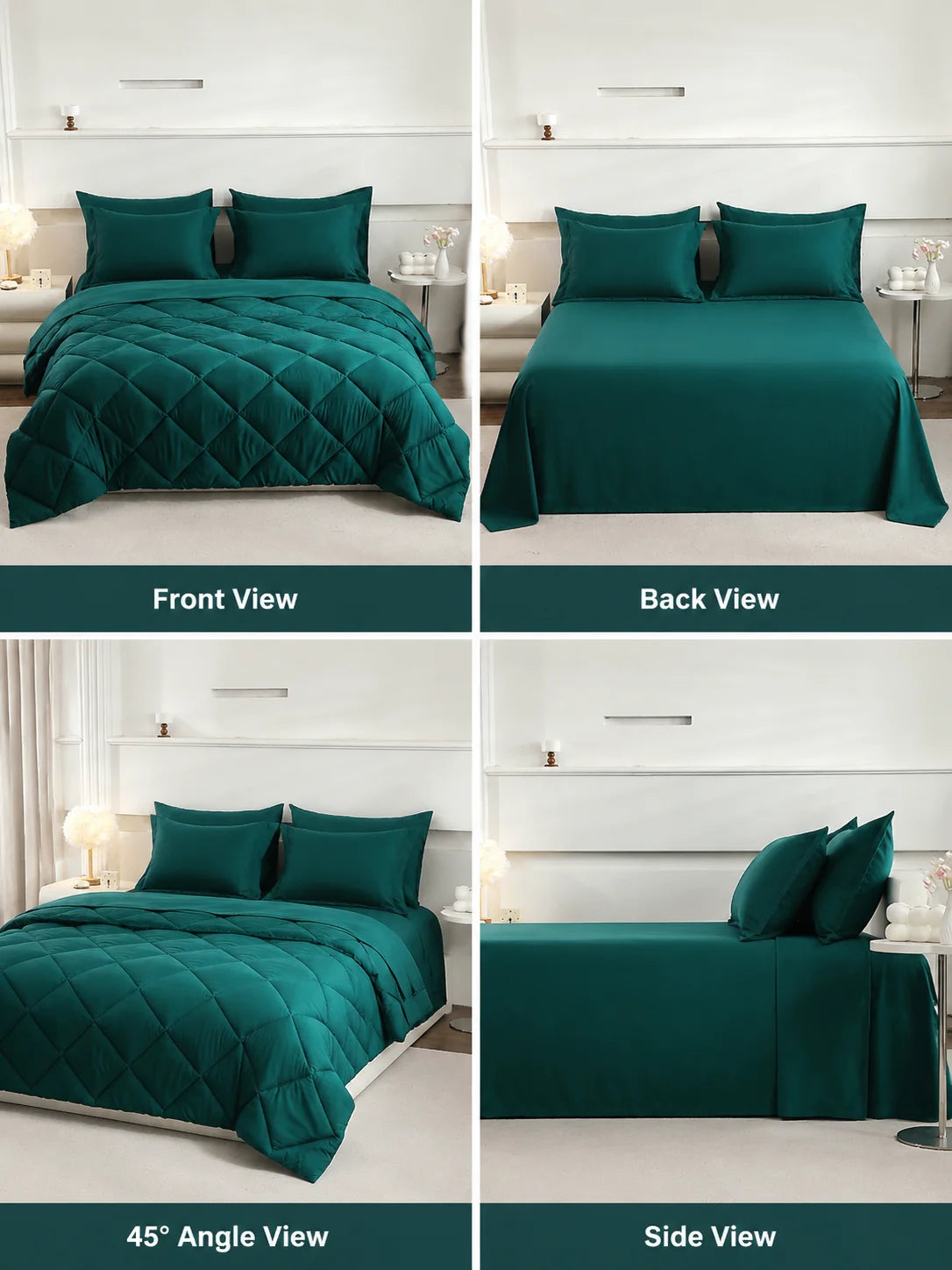 EasYum Brushed Polyester Quilted Bedding Comforter Sheet Set