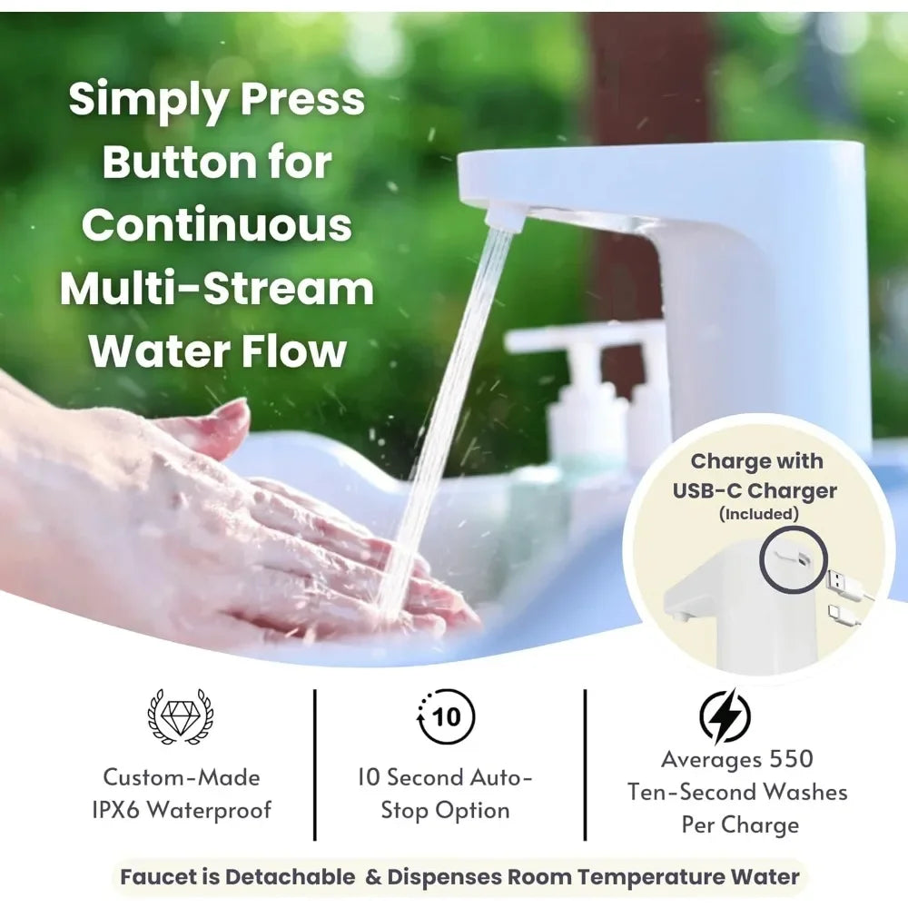 NEW PRODUCT.Patented Wash Station with Electronic Faucet  2 Gallons  Easy Setup  Indoor & Outdoor Use  Ideal for Dishwashing Fas