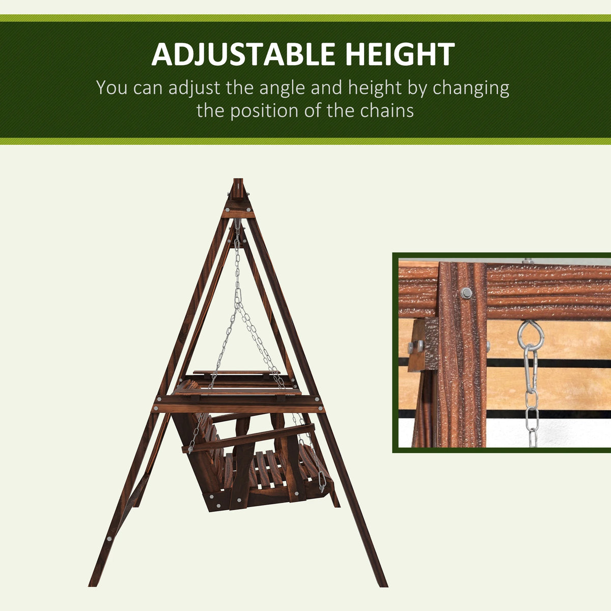 Outsunny Comfortable Outdoor Porch Swing Chair With Stand