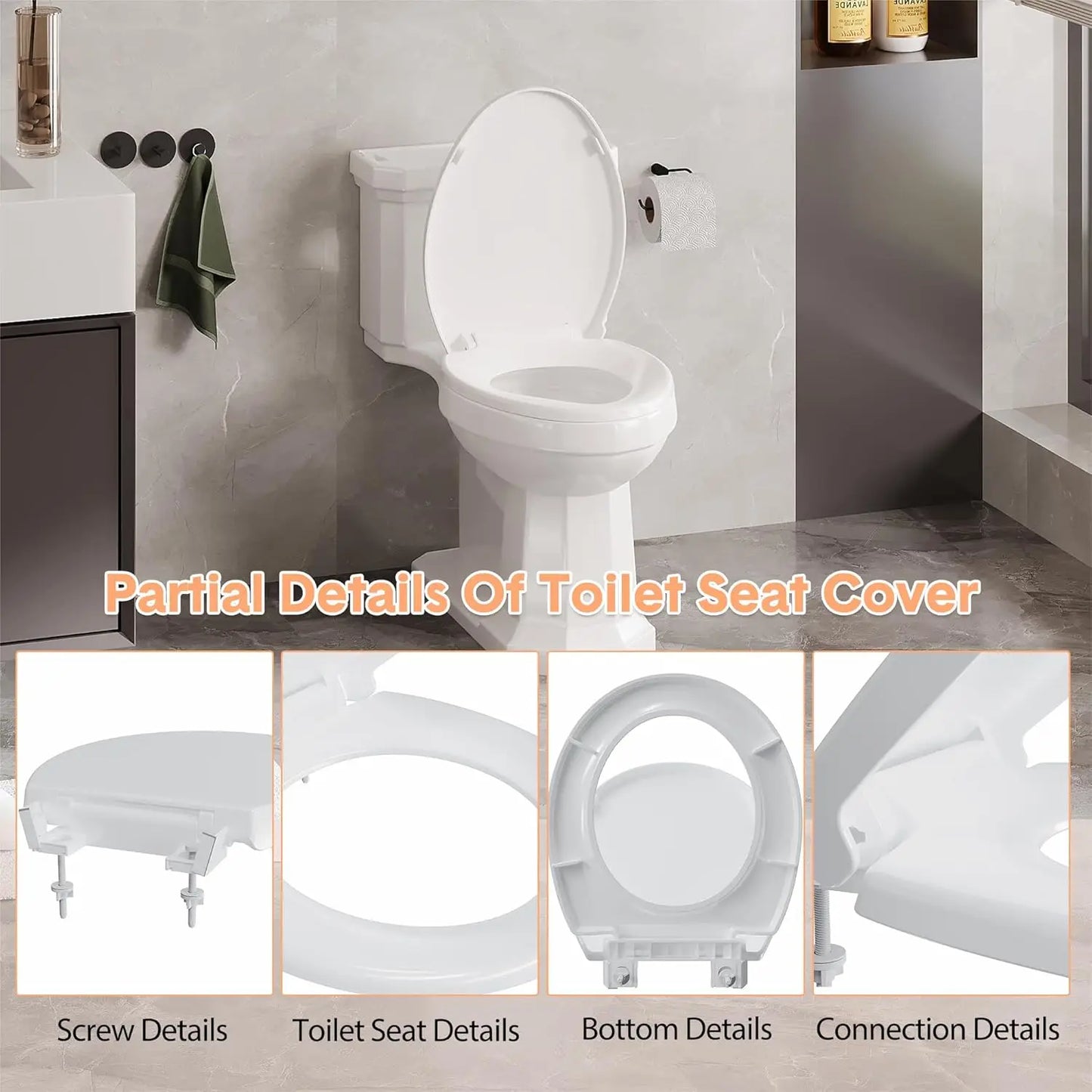Twister.Ck Quiet Close Toddler Toilet Seat With Non Slip Bumpers