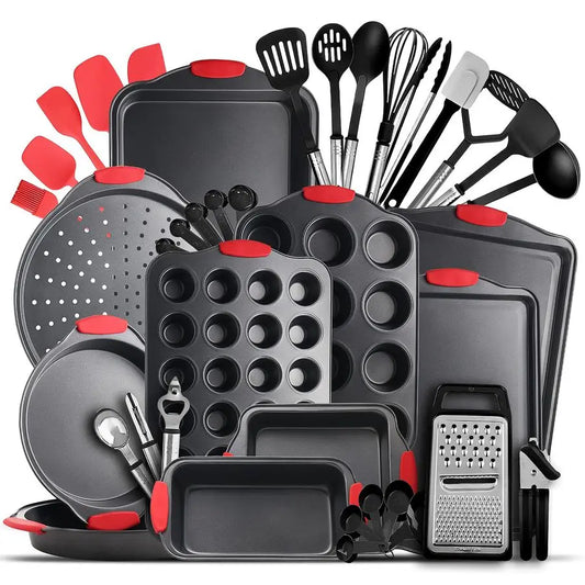 Pan Set, 39 Piece Premium Baking Set, Nonstick Bakeware Sets BPA Free, Cookie Sheets for Baking Nonstick Set, Steel Baking Sheet
