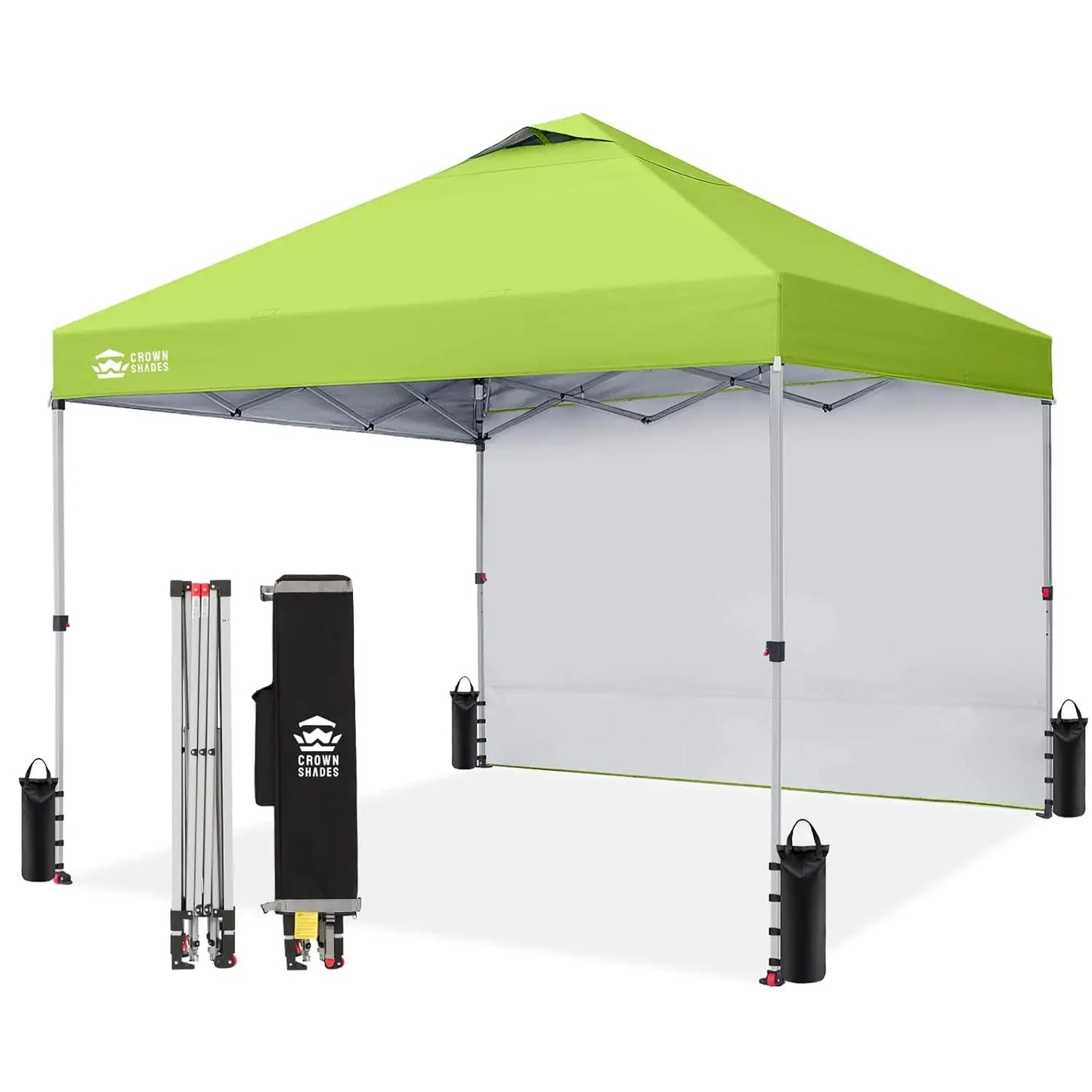 10x10 Ft Pop-up Awning with One Side Wall - One-click Setup Beach Tent - Outdoor Awning for Events and Parties, Customizable.