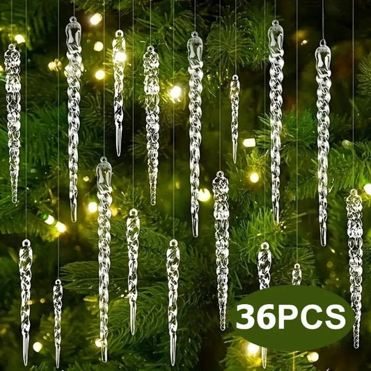 Premium Acrylic Icicle Christmas Tree Decoration Set