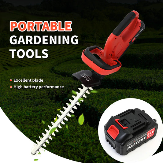 20 Inch Cordless Electric Hedge Trimmer Garden Lawn Mower Tools Dual-Blade 550W 21V with 3.0Ah Battery Charger For Shrub Pruning