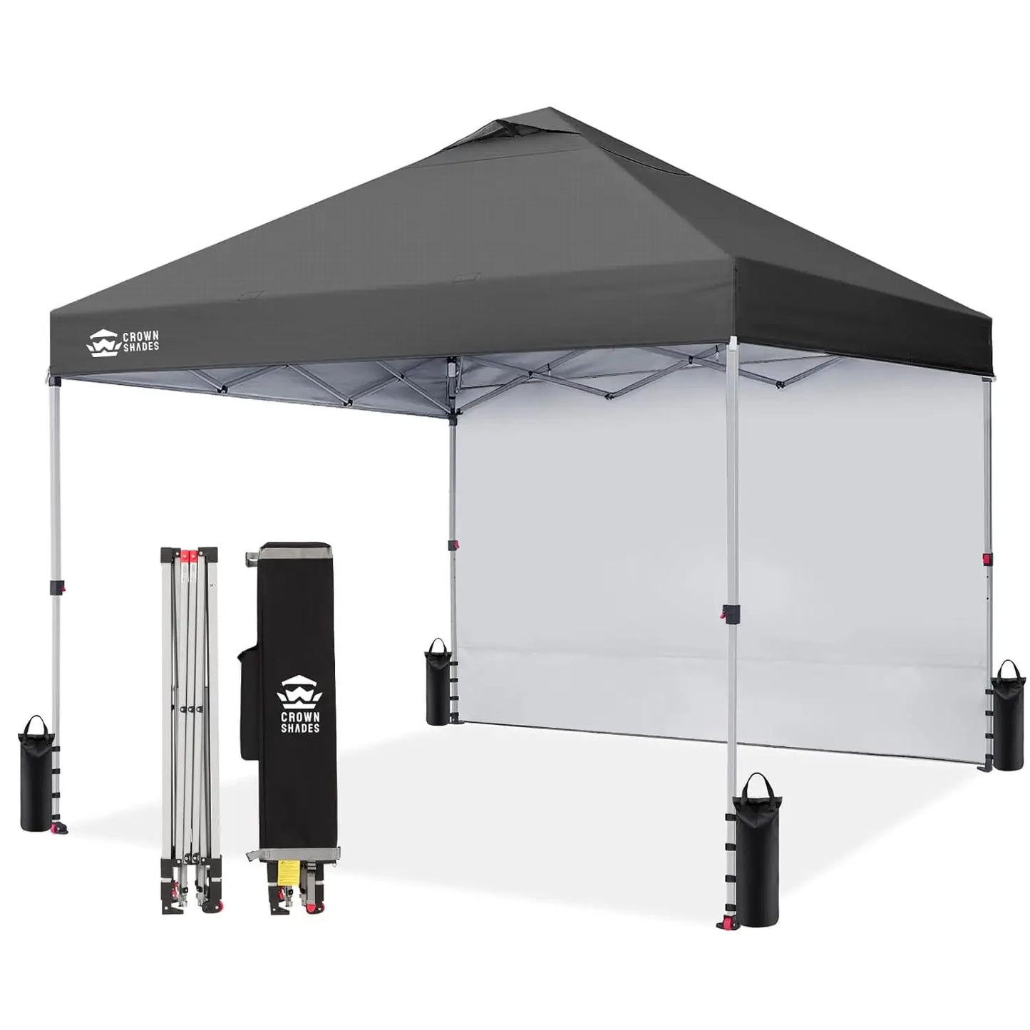 10x10 Ft Pop-up Awning with One Side Wall - One-click Setup Beach Tent - Outdoor Awning for Events and Parties, Customizable.