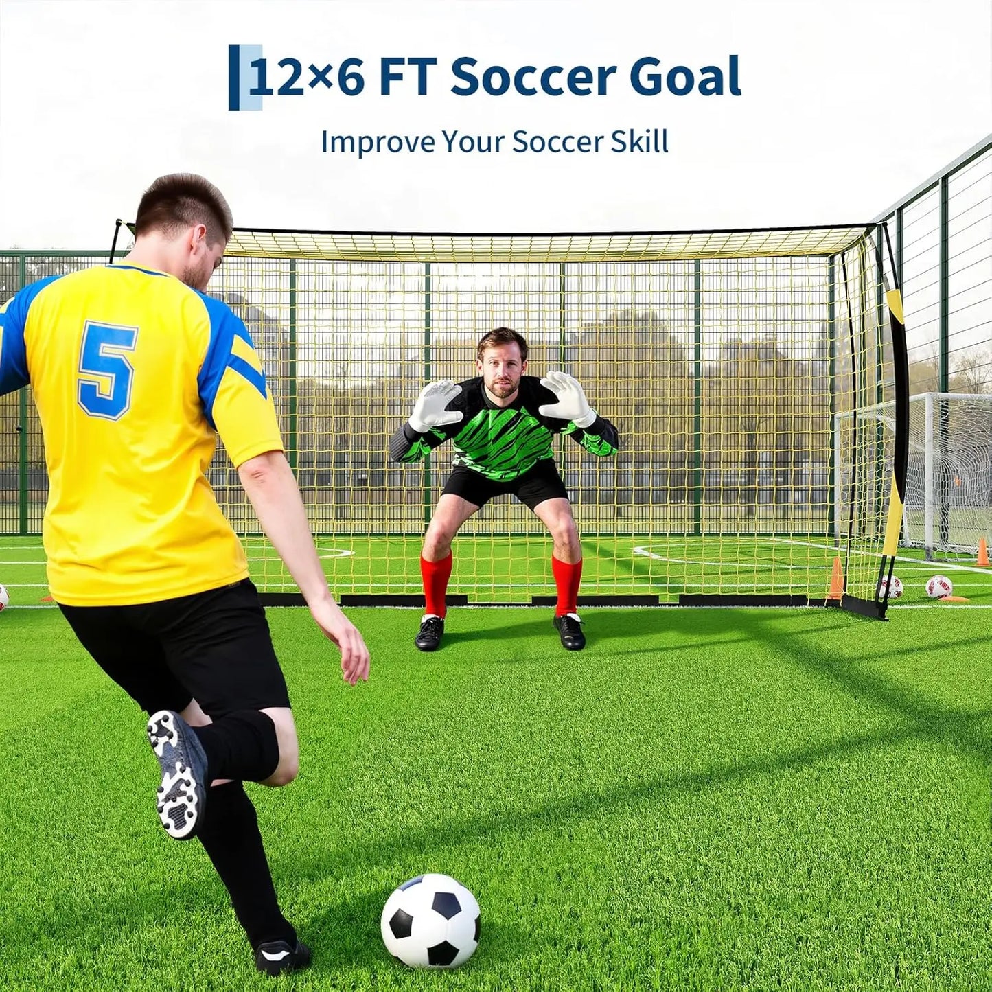 HiMISS Portable Backyard Soccer Goal for Training and Practice