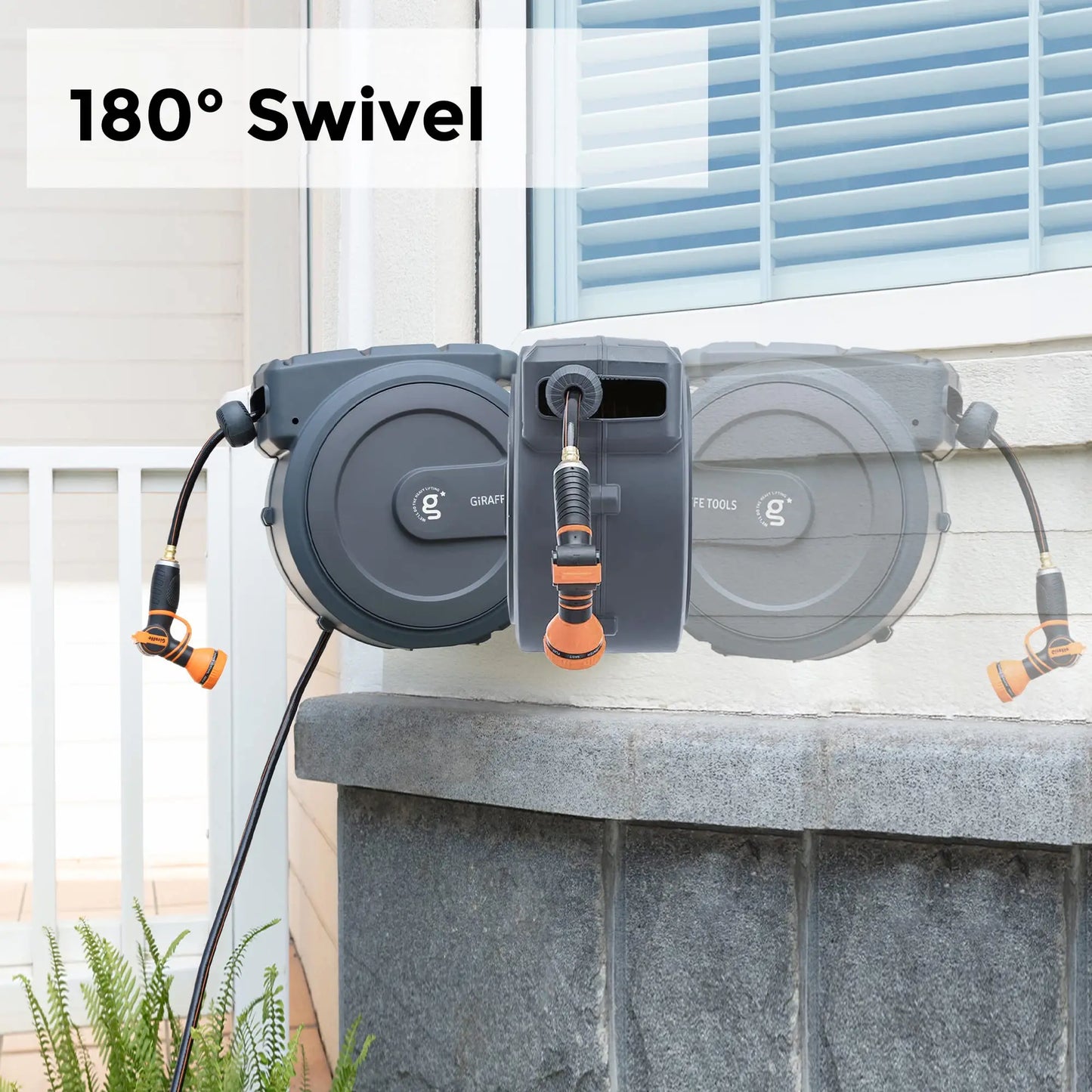Giraffe Tools AW40 Retractable Hose Reel Wall Mounted Automatic Rewind