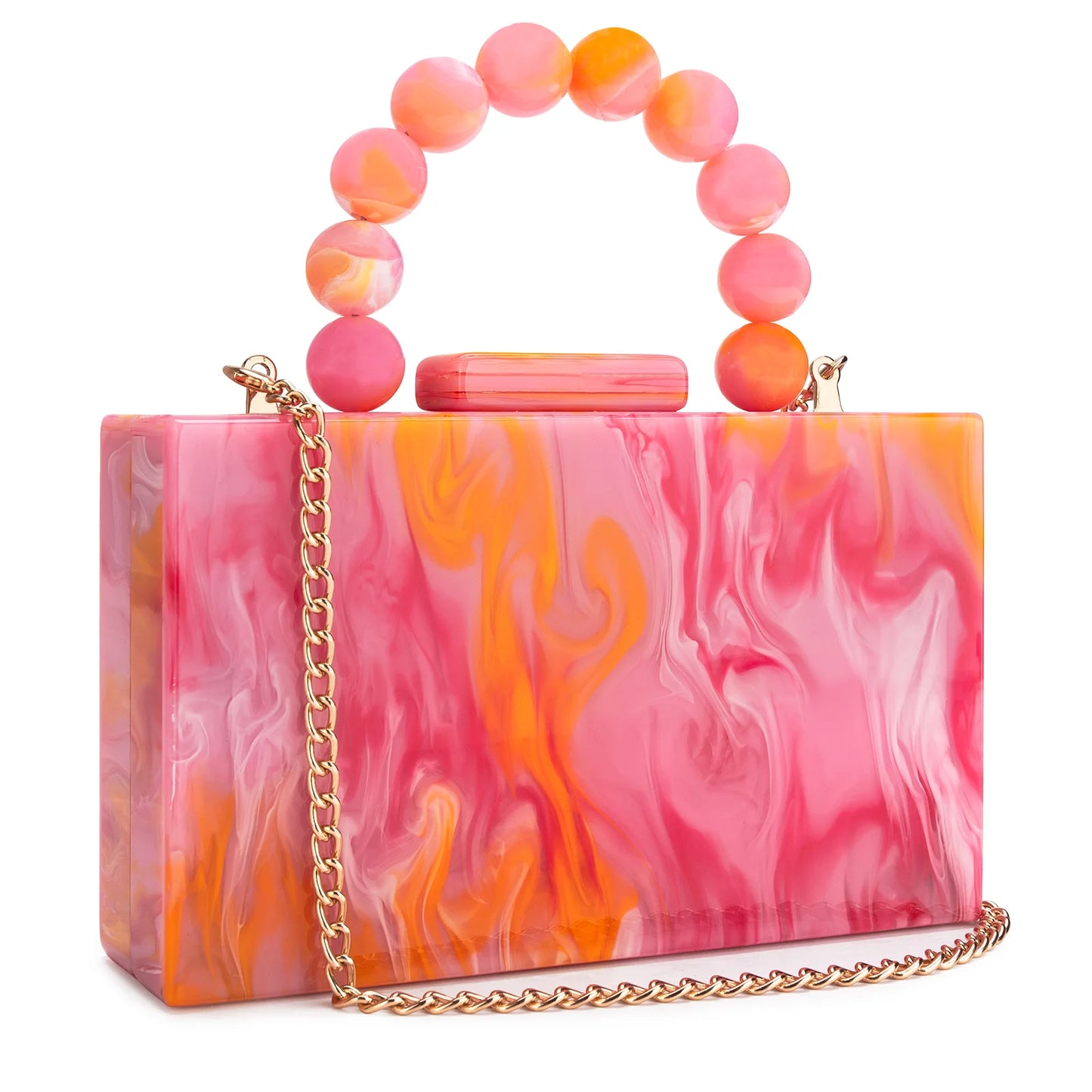 Acrylic Pearl Clutch Bag Small Square Bags Shopping Wedding Beach Evening Party Dinner Dress Purses PVC Women Purse