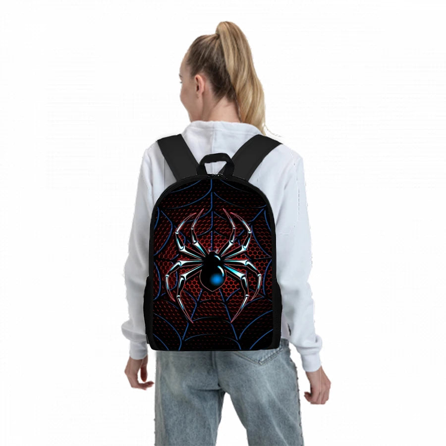 Spider Pattern Three Piece 3D Cartoon School Backpack Set For Children
