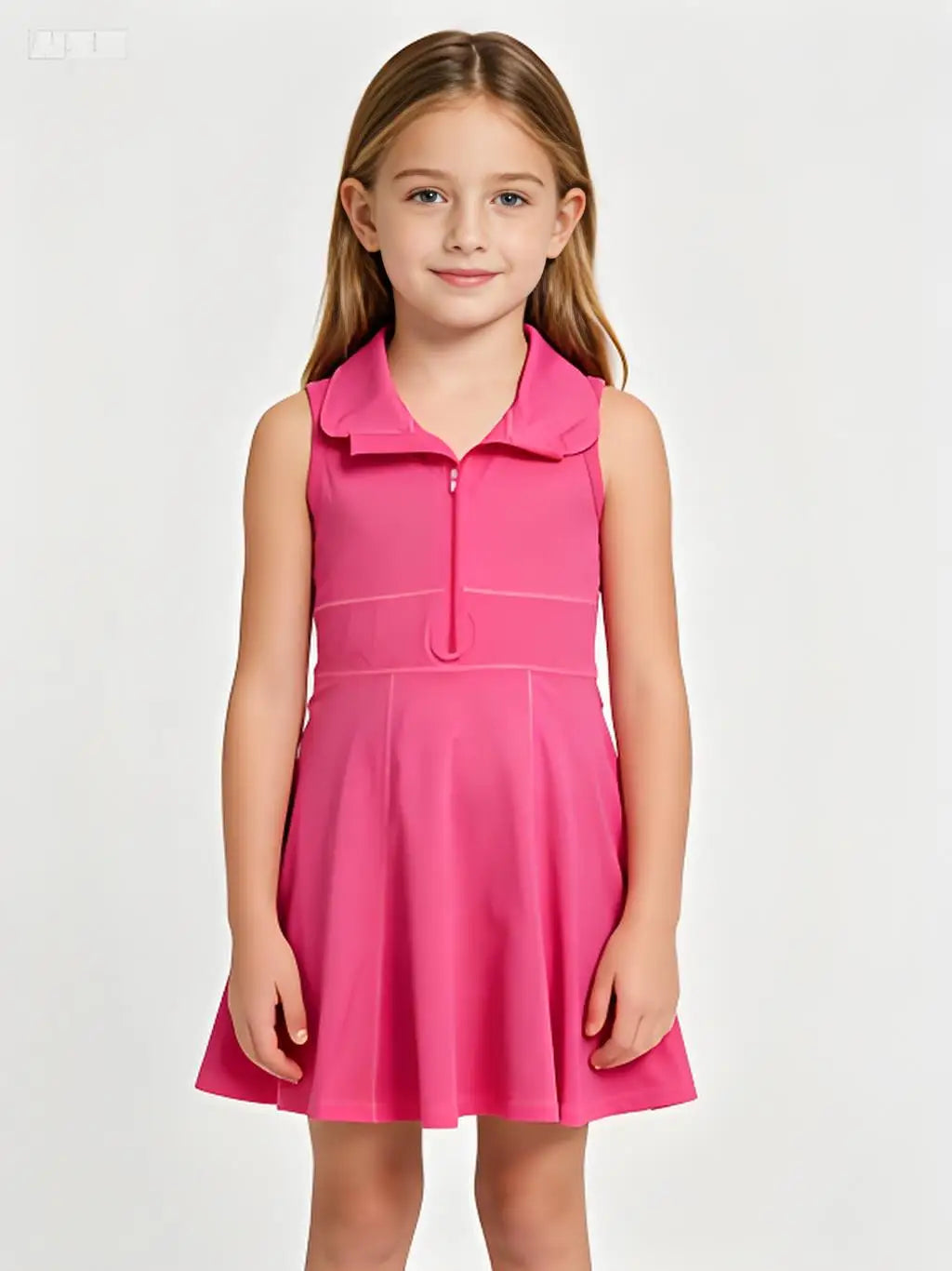Girls Athletic Zip Activewear Dress Set For Workout And Play