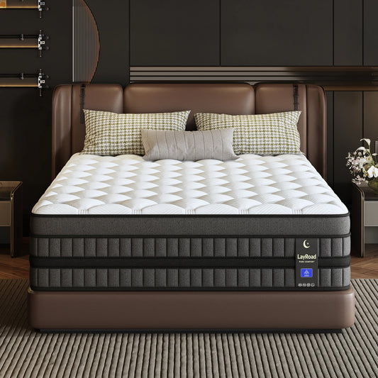 12inch Mattress in Twin, Full, Queen, And King Sizes - Ergonomically Designed, Medium Firm Hybrid Mattress, Cooling, Motion Isolation, Certipur- - for Pressure Relief And Comfort,Box-Packed for Bedrooms, Guest Rooms And Hotel