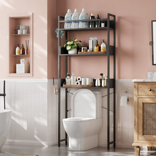 HiMISS 3 Tier Over Toilet Storage Rack Bathroom Wood Organizer